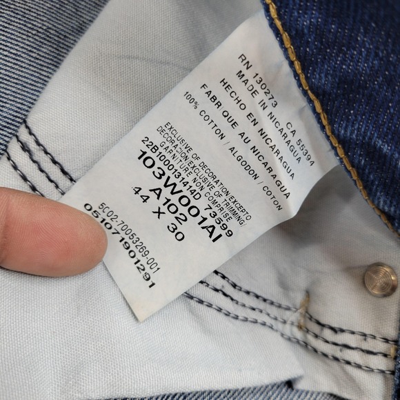 Wrangler Riggs Workwear Jeans Mens 44x30 Blue Utility Carpenter Heavy Duty Pants - Picture 4 of 9